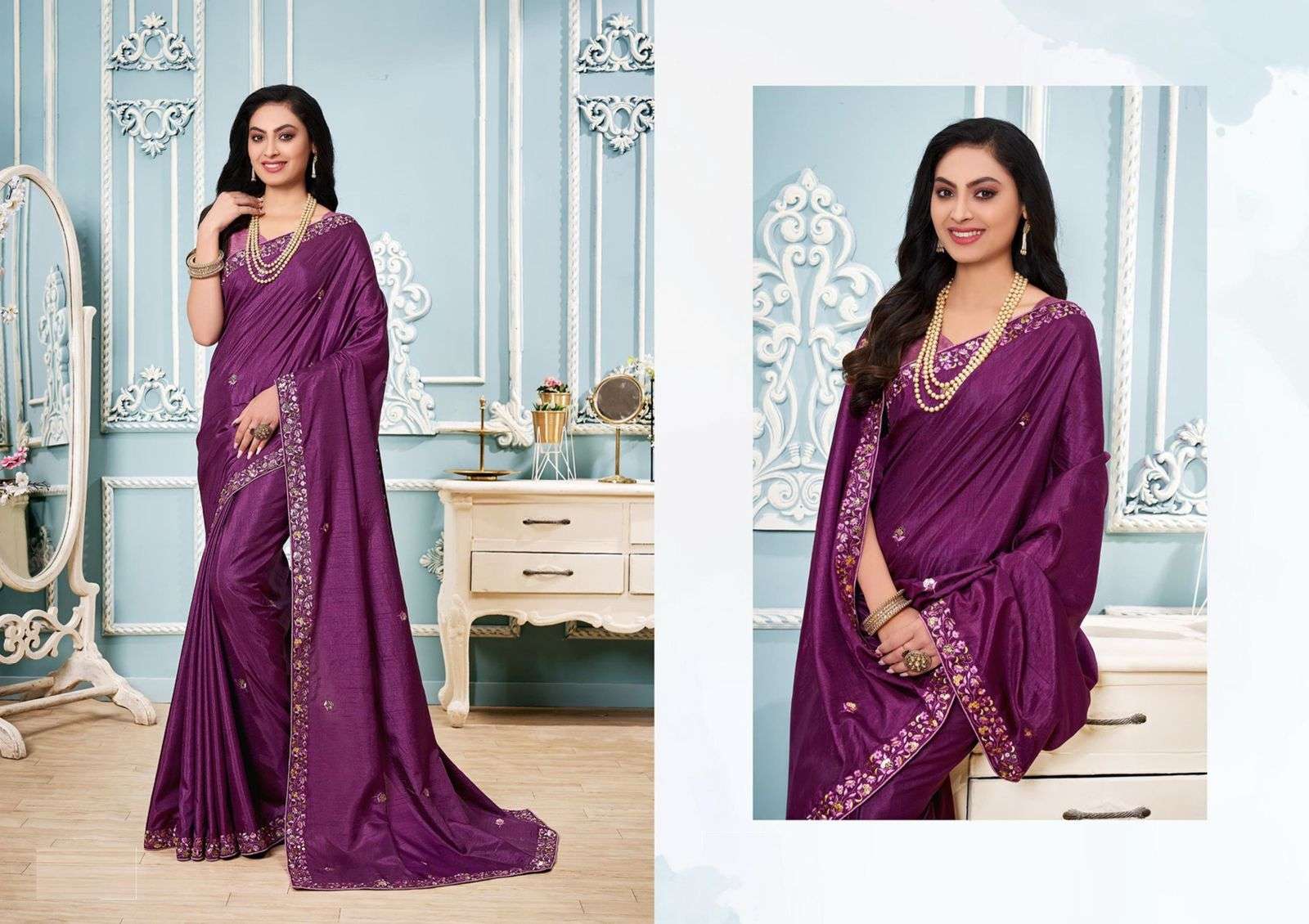 VICHITRA SILK SAREE WITH EMBROIDERY HOT LATEST COLLECTION OF SAREES AT ...